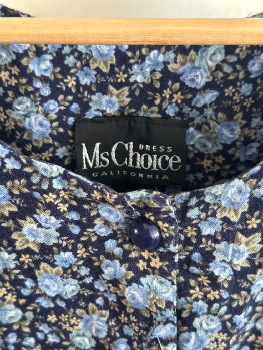 Vintage Ms.Choice California Blue Floral Romper Size 6 - Picture 4 of 8